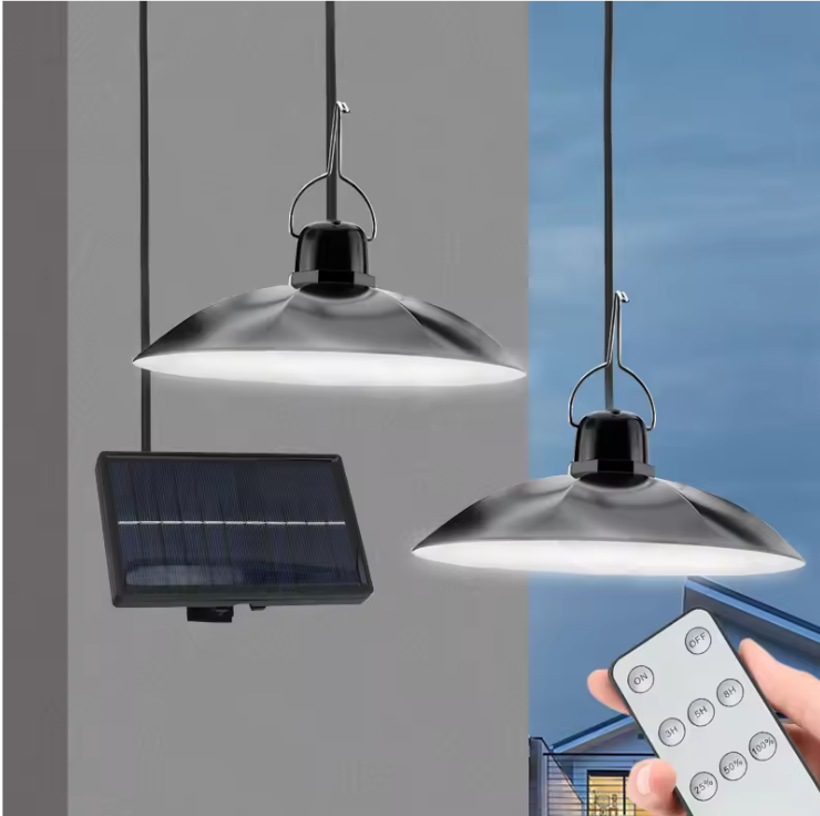 Solar Hanglamp met Afstandsbediening – LED Tuinlamp, Waterdicht & Energiezuinig