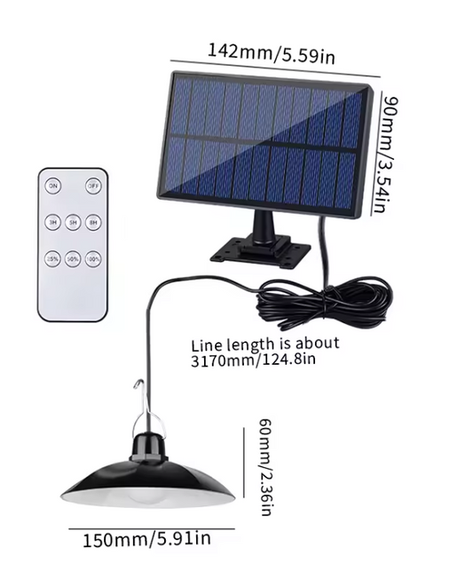 Solar Hanglamp met Afstandsbediening – LED Tuinlamp, Waterdicht & Energiezuinig