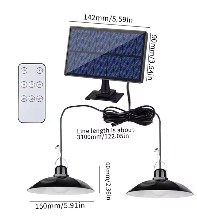 Solar Hanglamp met Afstandsbediening – LED Tuinlamp, Waterdicht & Energiezuinig