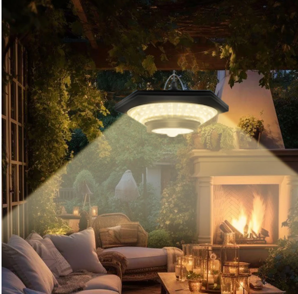 Solar Hanglamp met Afstandsbediening – 228 LED’s, Bewegingssensor & Waterdicht, 360° Verlichting