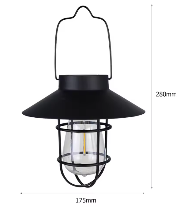 Solar Lantaarn met Wolfraam LED – Hanglamp, Waterdicht & Retro Design