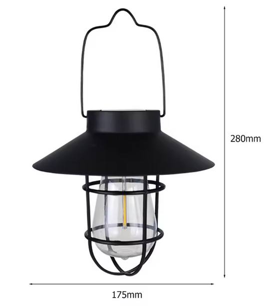 Solar Lantaarn met Wolfraam LED – Hanglamp, Waterdicht & Retro Design