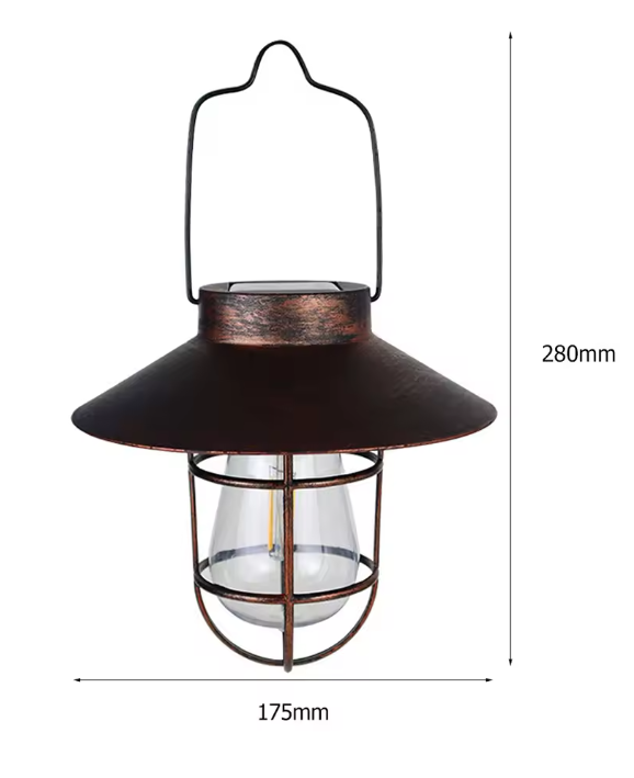 Solar Lantaarn met Wolfraam LED – Hanglamp, Waterdicht & Retro Design