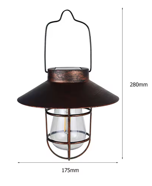 Solar Lantaarn met Wolfraam LED – Hanglamp, Waterdicht & Retro Design