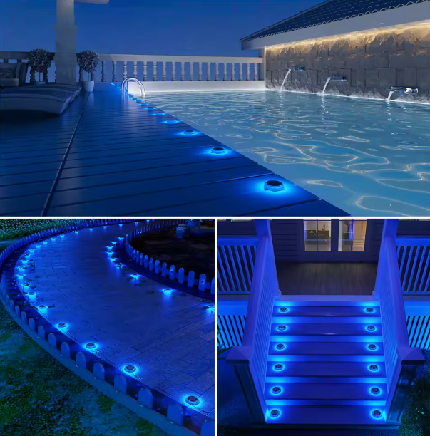 4-delige Solar Deck Verlichting – LED Trap- & Wandlampen, Waterdicht & Energiezuinig