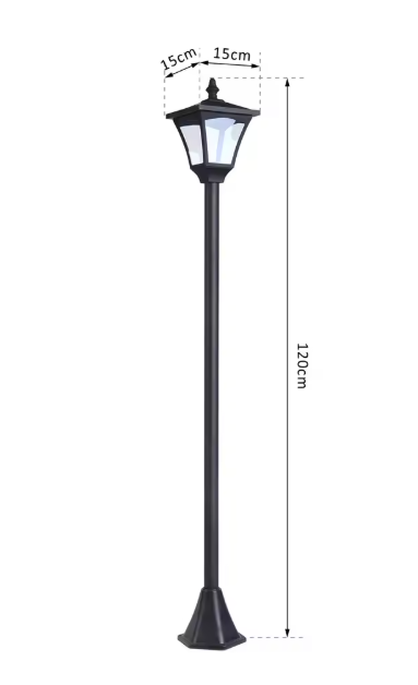 Solar Tuinlantaarn – LED Buitenlamp met Zonnepaneel, IP44 120 cm