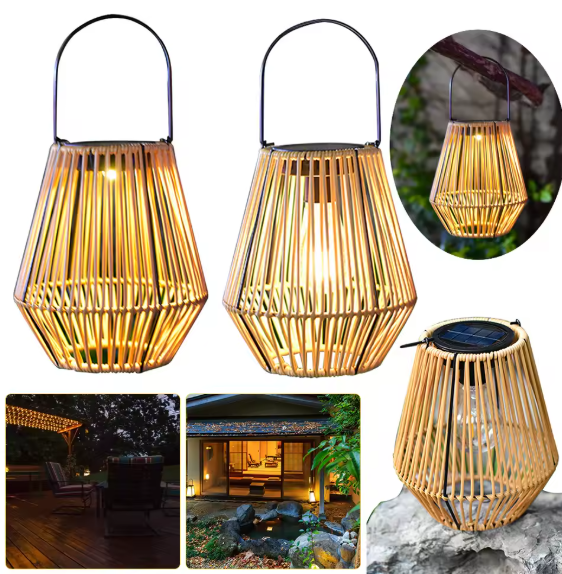 Rotan Solar Tuinlantaarn – Hangend & Staand, IP65 Waterdicht