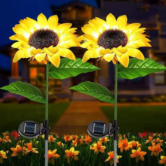 Solar Zonnebloem Lamp – Waterdichte LED Tuinverlichting, Realistisch & Decoratief