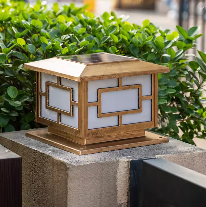 Solar LED Pijlerlamp – Vintage Waterdichte Buitenverlichting voor Tuin & Pad