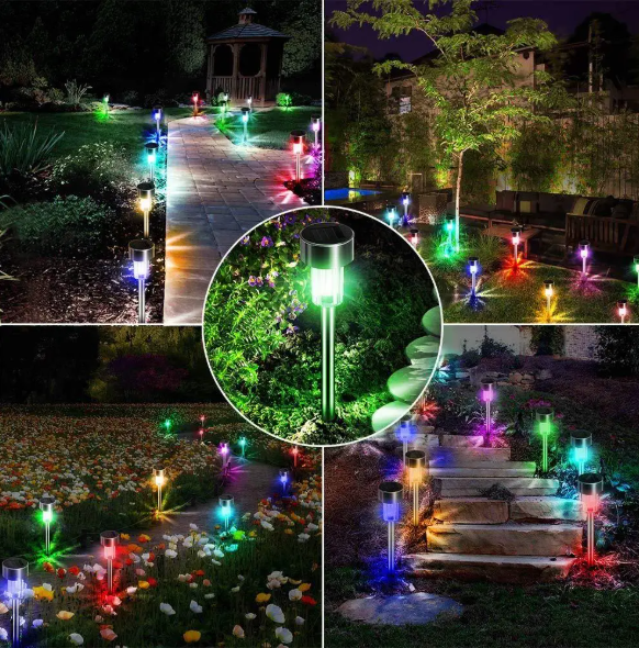 Solar Tuinlamp LED – Waterdichte RVS Zonnelantaarn voor Pad & Gazon