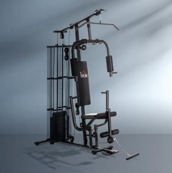 Multifunctioneel Fitnessstation – Krachtstation met Gewichtsplaten 45 kg, Voor Thuisgym