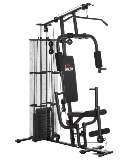 Multifunctioneel Fitnessstation – Krachtstation met Gewichtsplaten 45 kg, Voor Thuisgym