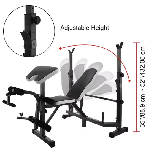 Verstelbare Halterbank 5-in-1 – Multifunctioneel Fitnessstation voor Thuisgym