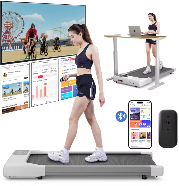 Platte Loopband – 2,5 PK Motor, 1–6 km/u, LED-Scherm & Afstandsbediening, Draagbaar en Stil