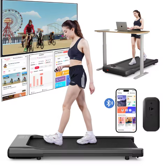 Platte Loopband – 2,5 PK Motor, 1–6 km/u, LED-Scherm & Afstandsbediening, Draagbaar en Stil