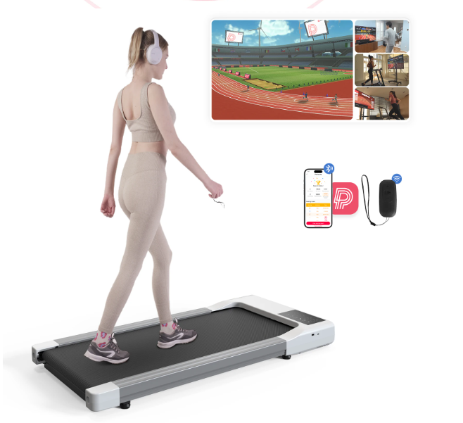 Platte Loopband – 2,5 PK Motor, 1–6 km/u, LED-Scherm & Afstandsbediening, Draagbaar en Stil