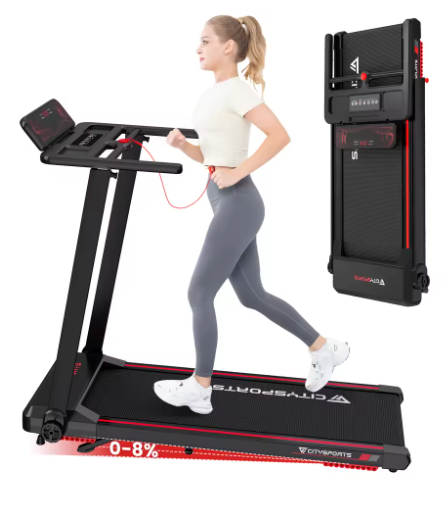 Elektrische Opvouwbare Loopband – 12 km/u, Automatische Helling & Slimme App-Bediening