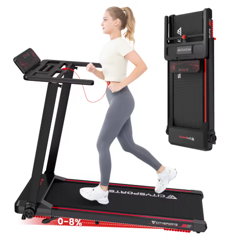 Elektrische Opvouwbare Loopband – 12 km/u, Automatische Helling & Slimme App-Bediening