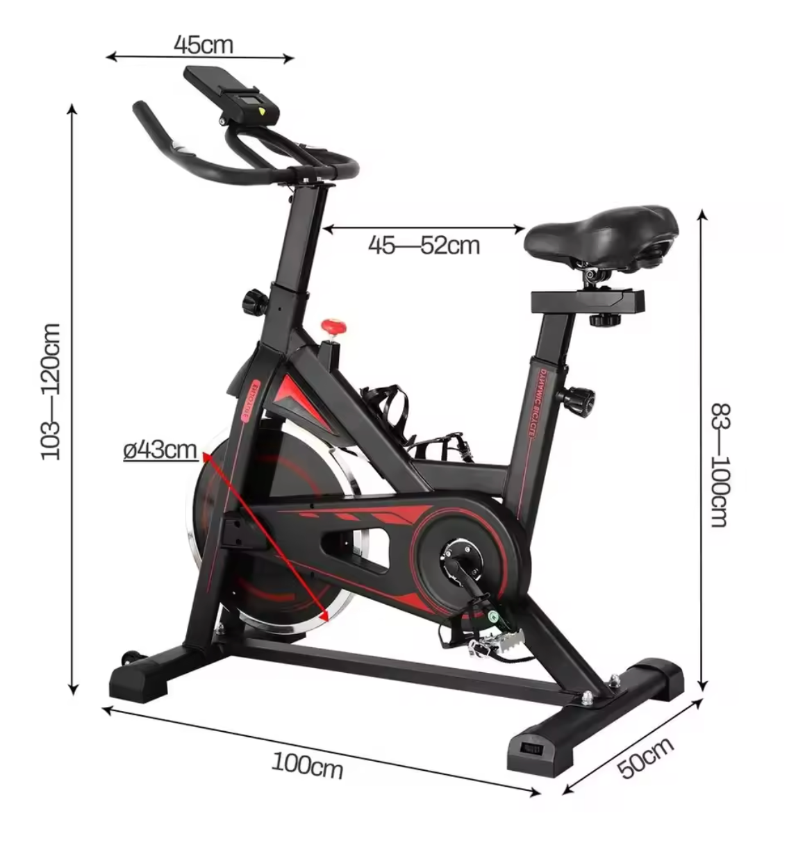 Indoor Spinningfiets – Ergometer, 10 kg Vliegwiel & LCD Display, 150 kg Draagkracht