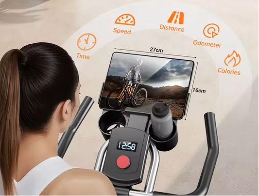 Hometrainer Spinningfiets – Verstelbare Fitnessbike met Magnetische Weerstand, 136 kg Draagkracht & Tablet-Houder