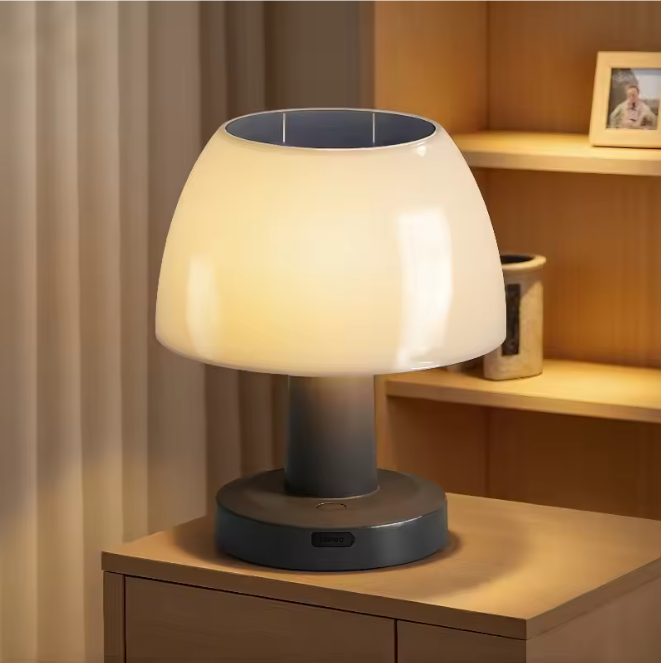 Solar LED Tafellamp – Draadloos Oplaadbaar & Waterdicht, Voor Binnen en Buiten