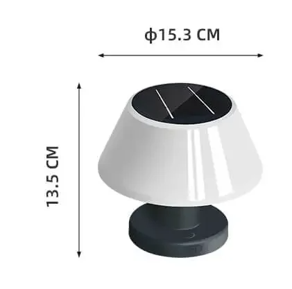 Solar LED Tafellamp – Draadloos Oplaadbaar & Waterdicht, Voor Binnen en Buiten