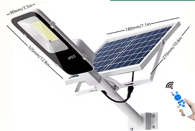 Solar LED Straatlamp 300W – Waterdichte Buitenlamp met Afstandsbediening & Automatisch Dusk-to-Dawn Systeem