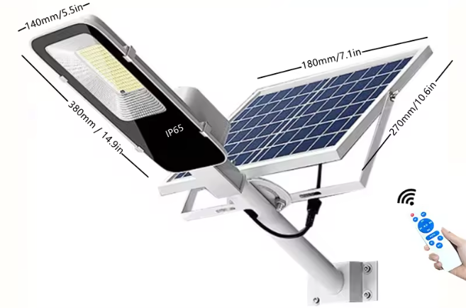 Solar LED Straatlamp 300W – Waterdichte Buitenlamp met Afstandsbediening & Automatisch Dusk-to-Dawn Systeem
