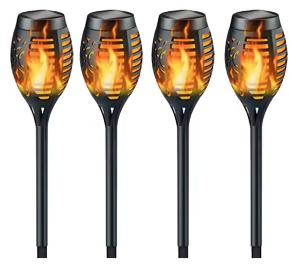 Solar Fakkel Tuinlamp – 12 LED’s met Vlam Effect & Waterdichte Buitenverlichting