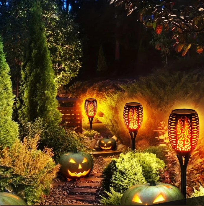 Solar Fakkel Tuinlamp – 12 LED’s met Vlam Effect & Waterdichte Buitenverlichting