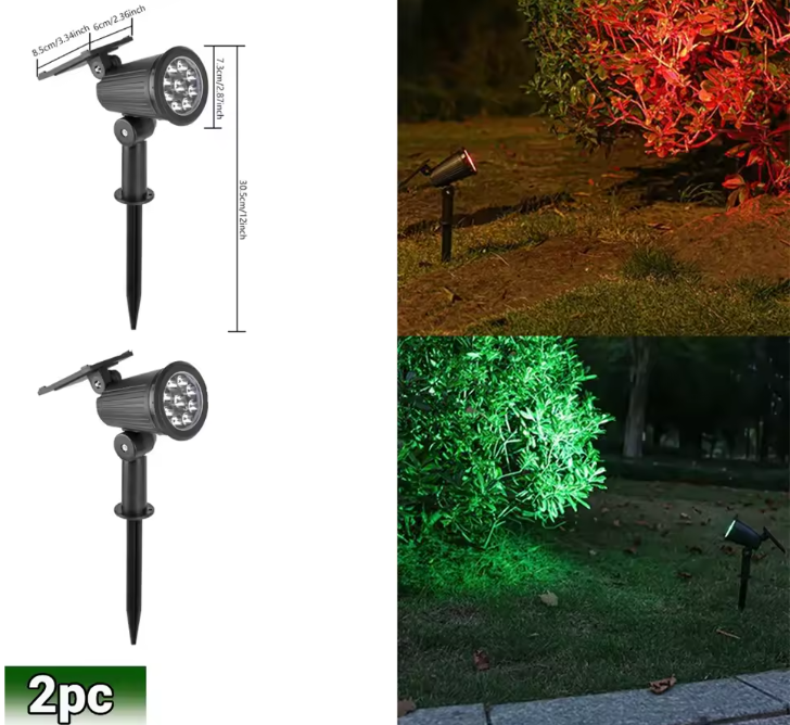 Solar LED Spotlamp – 9 LED’s RGB Tuinverlichting, Waterdicht & Verstelbaar