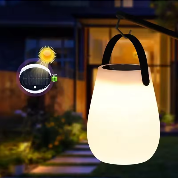 Solar LED Tafellantaarn op Zonne-energie – Draagbaar & USB Oplaadbaar, IP54 Weerbestendig