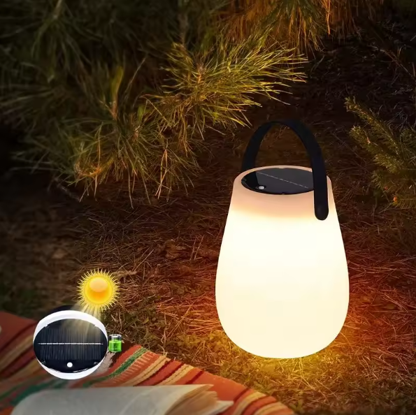 Solar LED Tafellantaarn op Zonne-energie – Draagbaar & USB Oplaadbaar, IP54 Weerbestendig