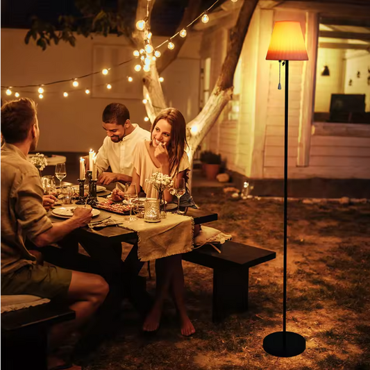 Solar LED Vloerlamp – Oplaadbaar met USB & Afstandsbediening, RGB & Warm Licht