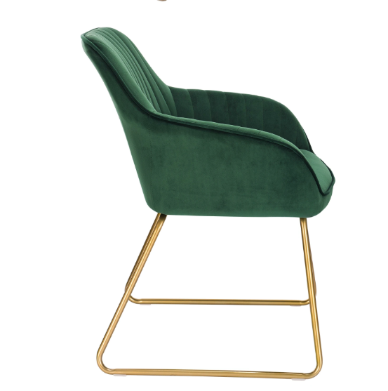 Set van 2 Fluwelen Eetkamerstoelen – Met Armleuningen & Metalen Poten, Modern en Comfortabel