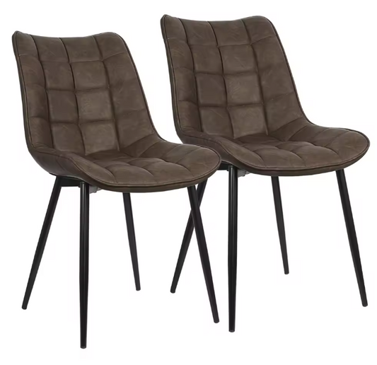 Set van 2 Eetkamerstoelen – Kunstleer Zitting & Metalen Poten, Ergonomisch en Duurzaam