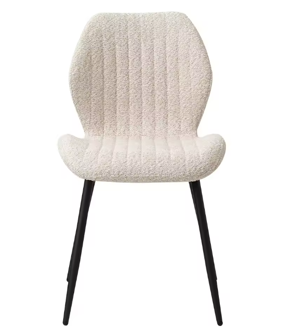 Set van 4 Linnen Eetkamerstoelen – Beklede Zitting & Metalen Poten, Modern en Comfortabel