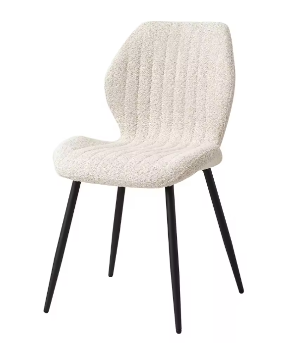 Set van 4 Linnen Eetkamerstoelen – Beklede Zitting & Metalen Poten, Modern en Comfortabel