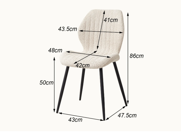 Set van 4 Linnen Eetkamerstoelen – Beklede Zitting & Metalen Poten, Modern en Comfortabel