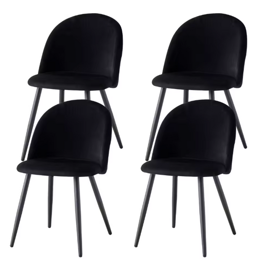 Set van 4 Fluwelen Eetkamerstoelen – Modern Design & Metalen Onderstel, Comfortabel en Stijlvol