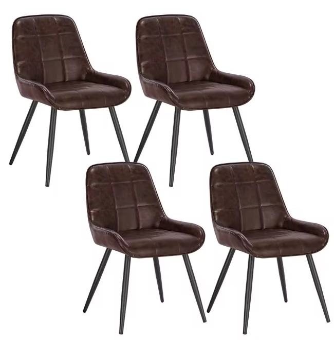 Set van 4 Scandinavische Eetkamerstoelen – Fluwelen Zitting & Metalen Poten, Ergonomisch en Stijlvol