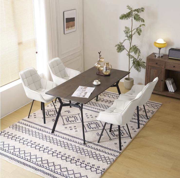 Set van 2 Draaibare Eetkamerstoelen – Fluwelen Bekleding & Armleuningen, Modern en Comfortabel