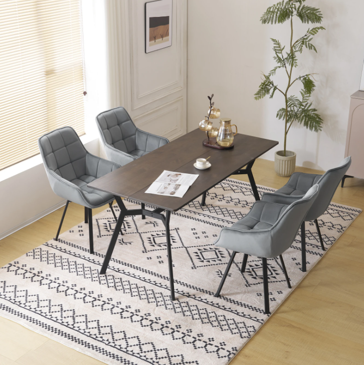 Set van 2 Draaibare Eetkamerstoelen – Fluwelen Bekleding & Armleuningen, Modern en Comfortabel