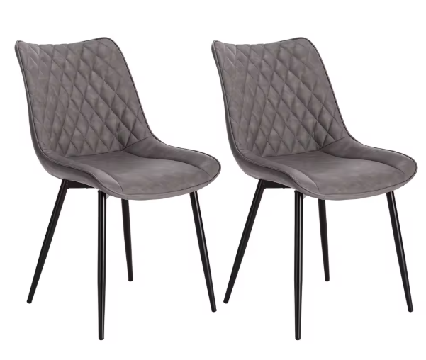 Set van 2 Eetkamerstoelen – Kunstleer & Metalen Poten, Ergonomisch en Comfortabel