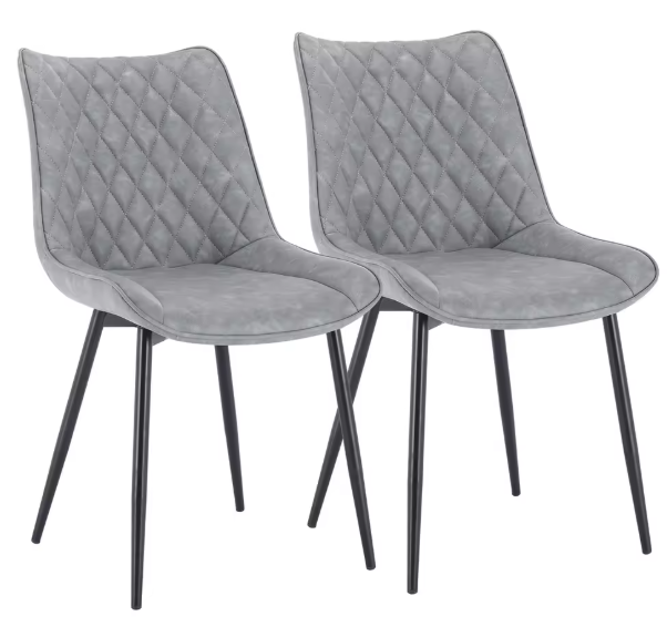 Set van 2 Eetkamerstoelen – Kunstleer & Metalen Poten, Ergonomisch en Comfortabel