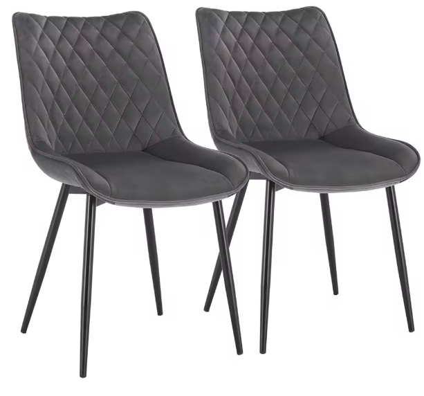 Set van 2 Eetkamerstoelen – Kunstleer & Metalen Poten, Ergonomisch en Comfortabel