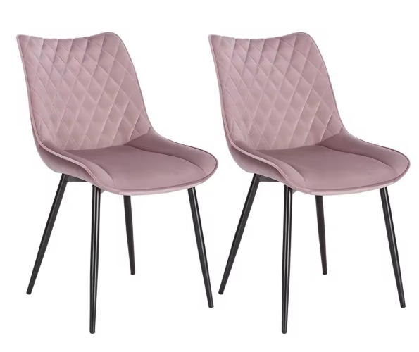 Set van 2 Eetkamerstoelen – Kunstleer & Metalen Poten, Ergonomisch en Comfortabel