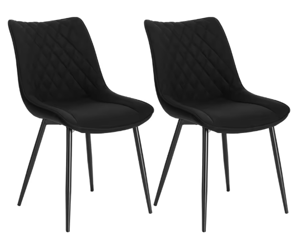 Set van 2 Eetkamerstoelen – Kunstleer & Metalen Poten, Ergonomisch en Comfortabel