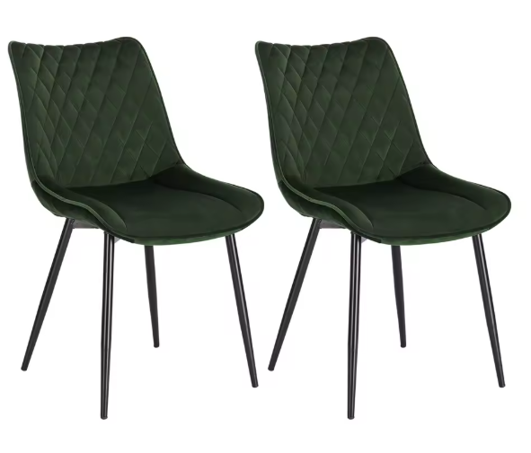 Set van 2 Eetkamerstoelen – Kunstleer & Metalen Poten, Ergonomisch en Comfortabel