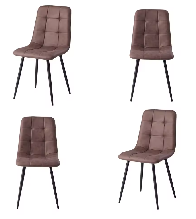 Set van 4 Velvet Eetkamerstoelen – Zachte Zitting & Metalen Poten, Modern en Comfortabel